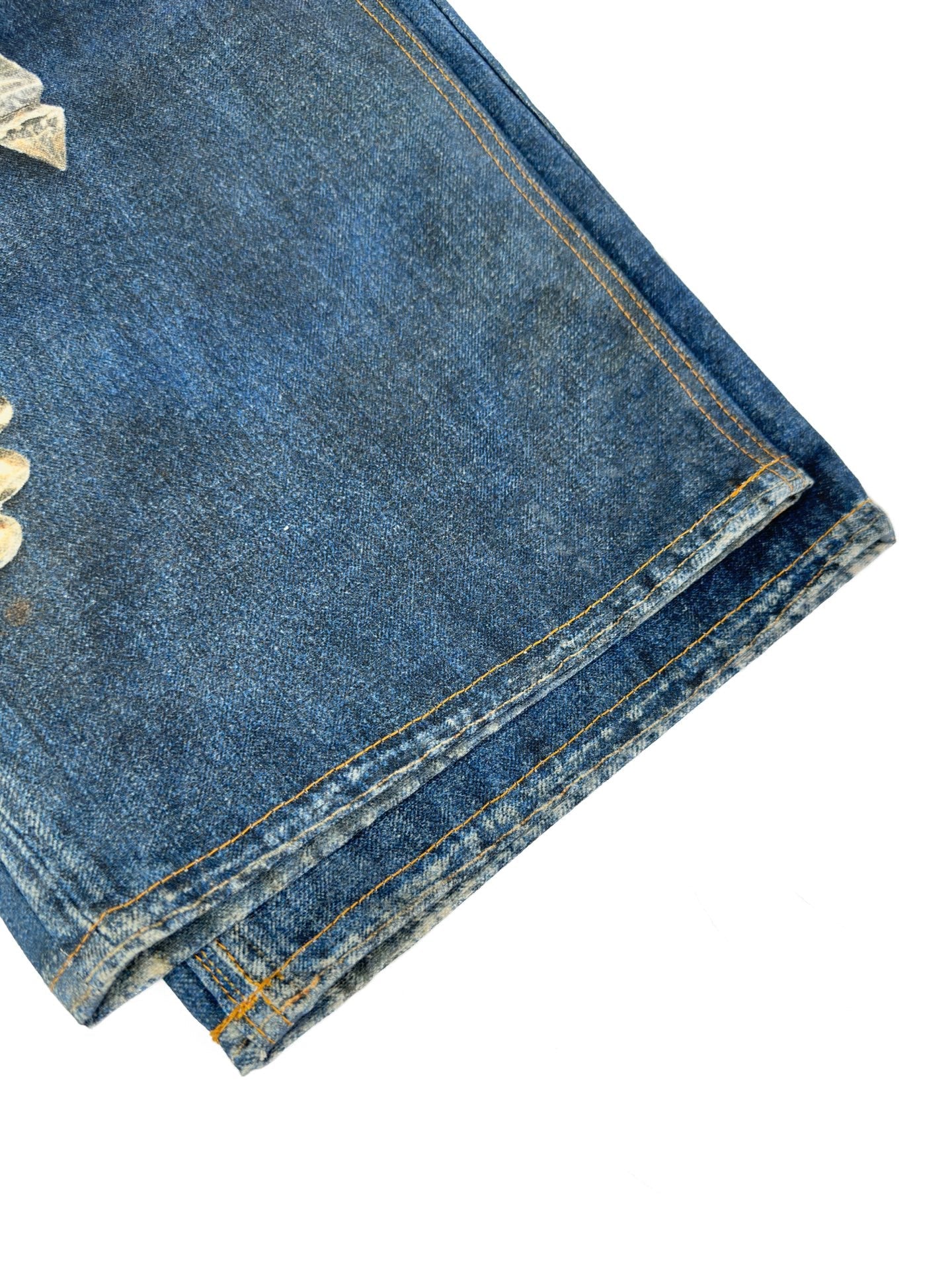 2026 New GS Optical Illusion Print Distressed Denim Trousers (BB851-C05)