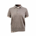 2026 Women’s GS Two-piece-style Patchwork Polo Neck Knit Top (DD103)