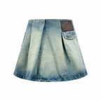 2026 Women’s GS Leather Denim Mini Skirt (EE417)