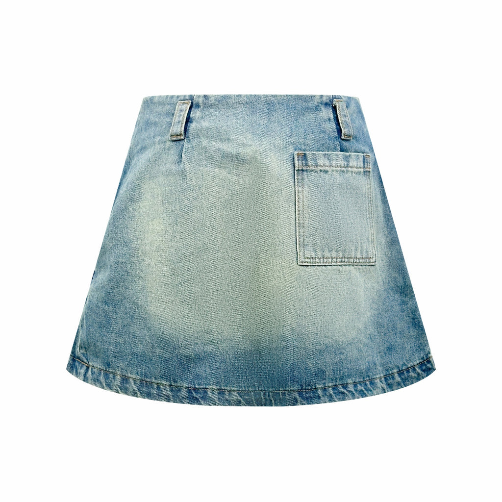 2026 Women’s GS Leather Denim Mini Skirt (EE417)
