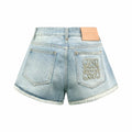 2026 Women’s GS Embroidered Leather Denim Shorts (EE422)