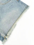 2026 Women’s GS Embroidered Leather Denim Shorts (EE422)