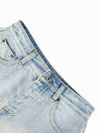 2026 Women’s GS Embroidered Leather Denim Shorts (EE422)