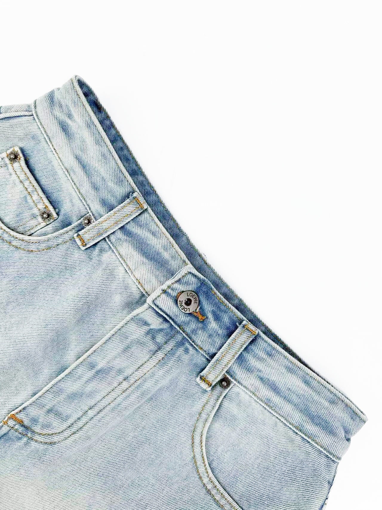 2026 Women’s GS Embroidered Leather Denim Shorts (EE422)