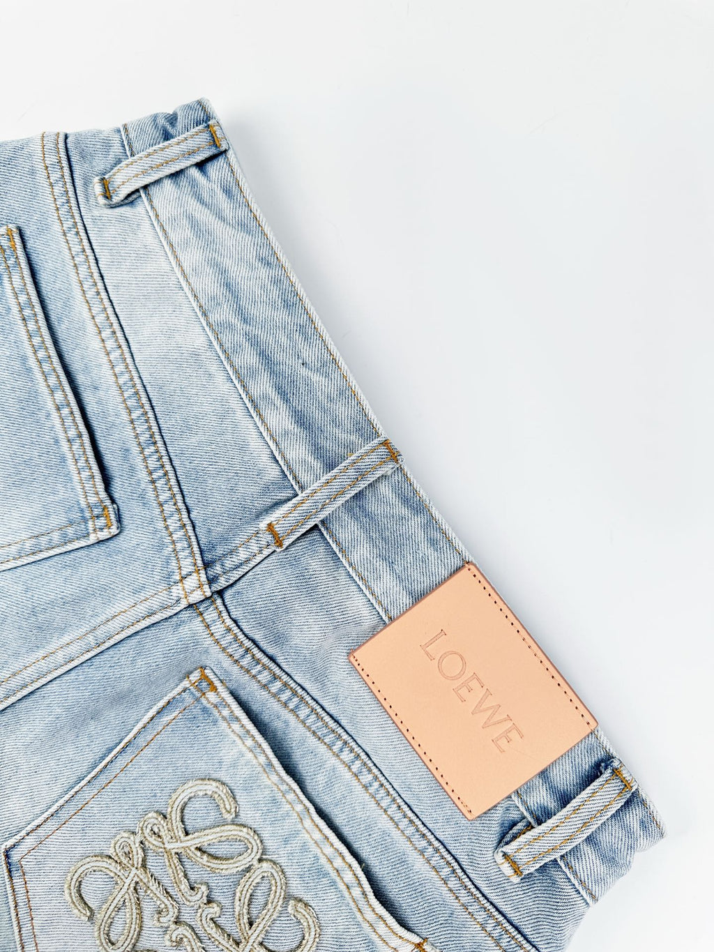 2026 Women’s GS Embroidered Leather Denim Shorts (EE422)