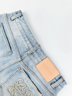 2026 Women’s GS Embroidered Leather Denim Shorts (EE422)