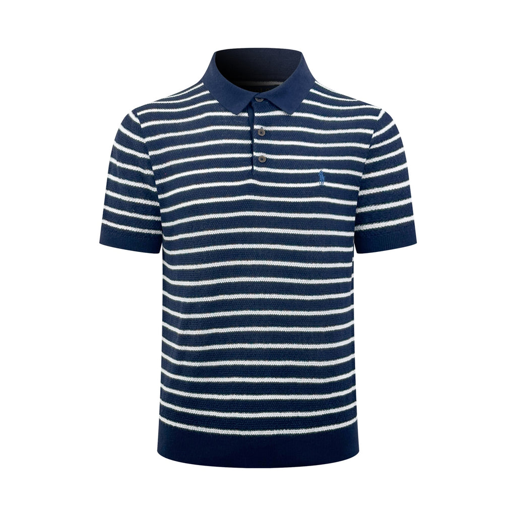 2026 New GS Embroidered Stripe Polo Neck Knit (CC985-A80)