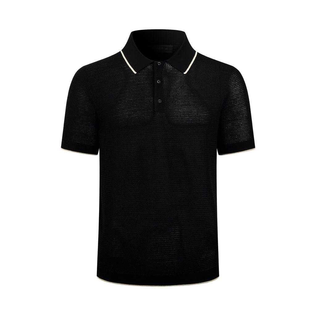 2026 New GS Logo Mesh Polo Neck Knit Top (CC983-A75)