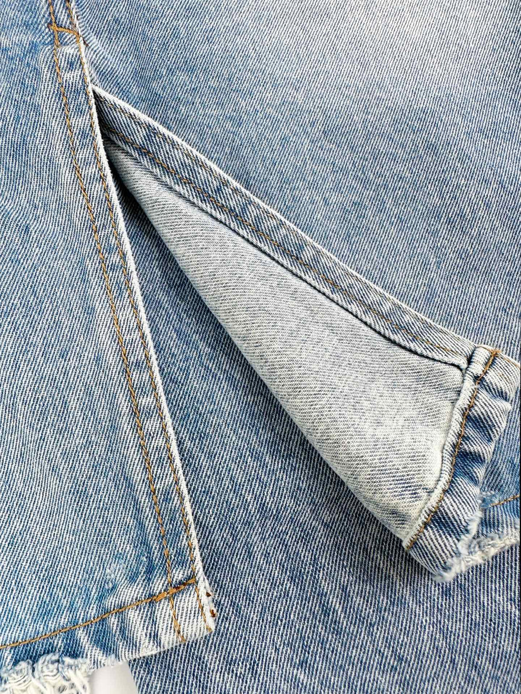 2026 Women's GS Fake Two-Piece Denim Skirt Pants (FF751)