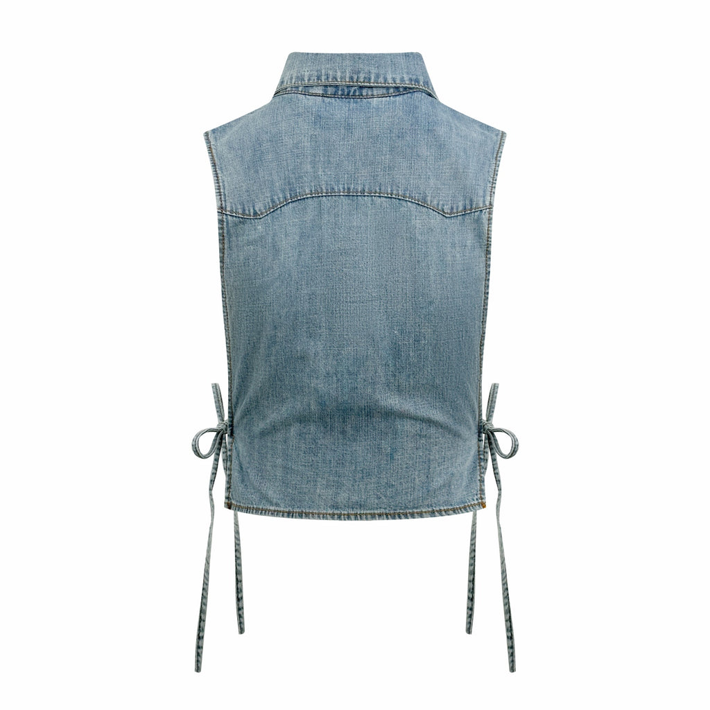 2026 Women's GS Logo Belted Denim Jacket (EE434)