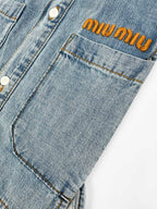 2026 Women's GS Logo Belted Denim Jacket (EE434)