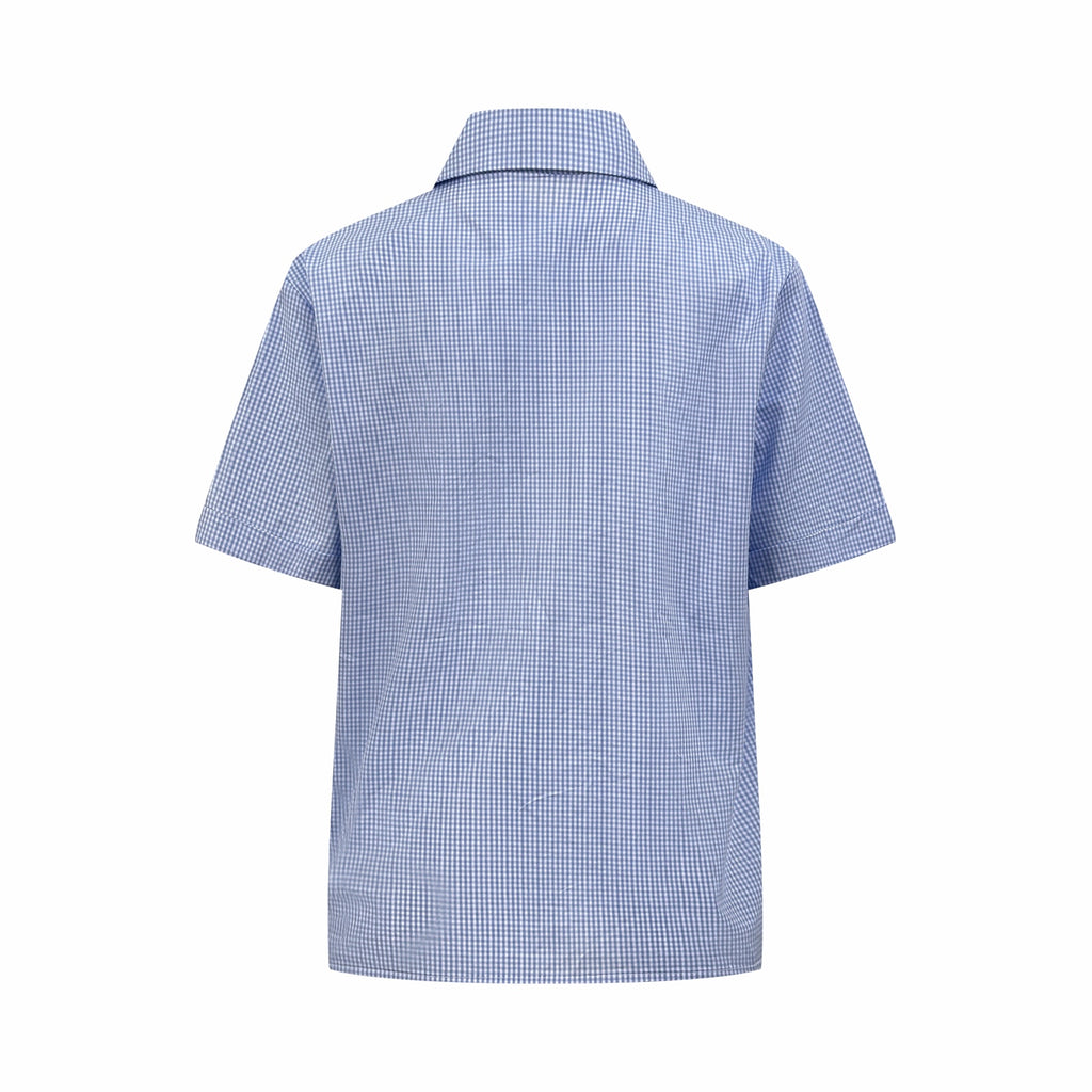 2026 Women's GS Logo Embroidered Checkered Shirt (FF773)