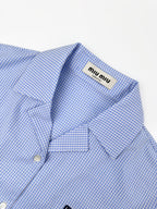2026 Women's GS Logo Embroidered Checkered Shirt (FF773)