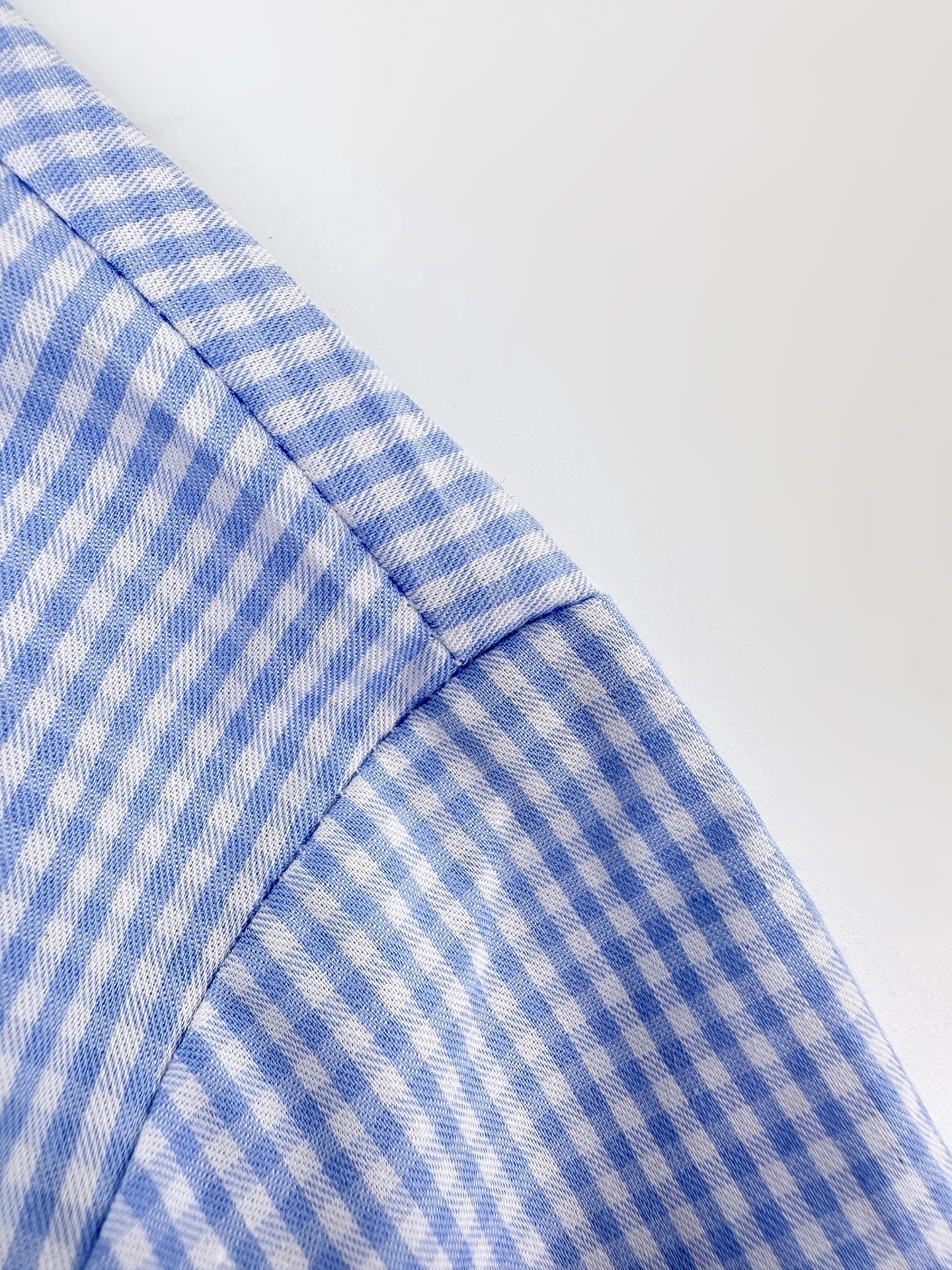 2026 Women's GS Logo Embroidered Checkered Shirt (FF773)