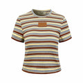 2026 Women's GS Leather Striped Short Sleeve (EE423)