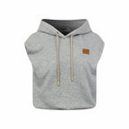 2026 Women's GS Leather Sleeveless Hooded Sweatshirt (EE431)