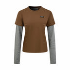 2026 Women's GS Logo Striped Fake Two-Piece Long-Sleeved (FF798)