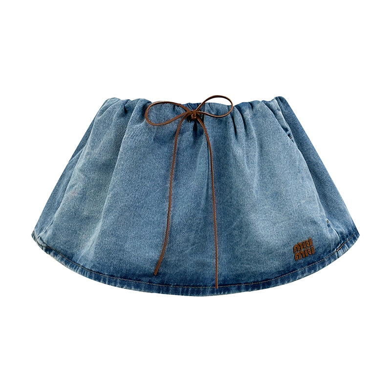 2026 Women's GS Logo Denim Short Skirt (EE432)
