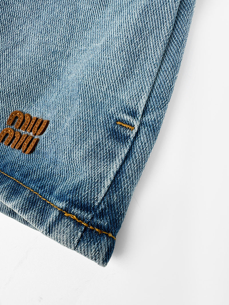 2026 Women's GS Logo Denim Short Skirt (EE432)