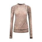 2026 Women's GS Fake Two-Piece Logo Print Long-Sleeved (EE428)