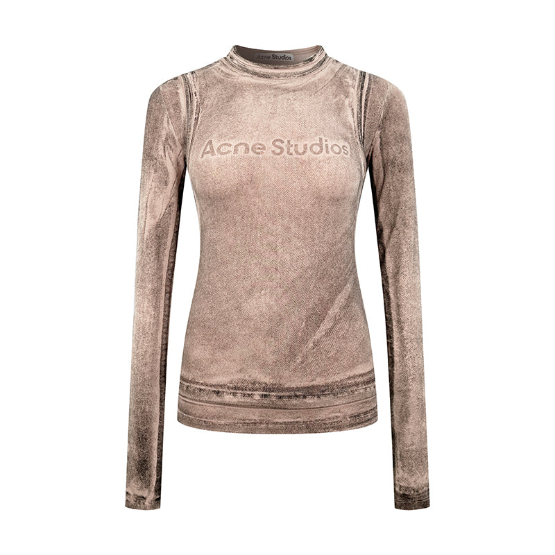 2026 Women's GS Fake Two-Piece Logo Print Long-Sleeved (EE428)
