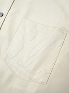 2026 New Model GS Logo Embroidered Single-Button Leather Jacket (AA663-B80)