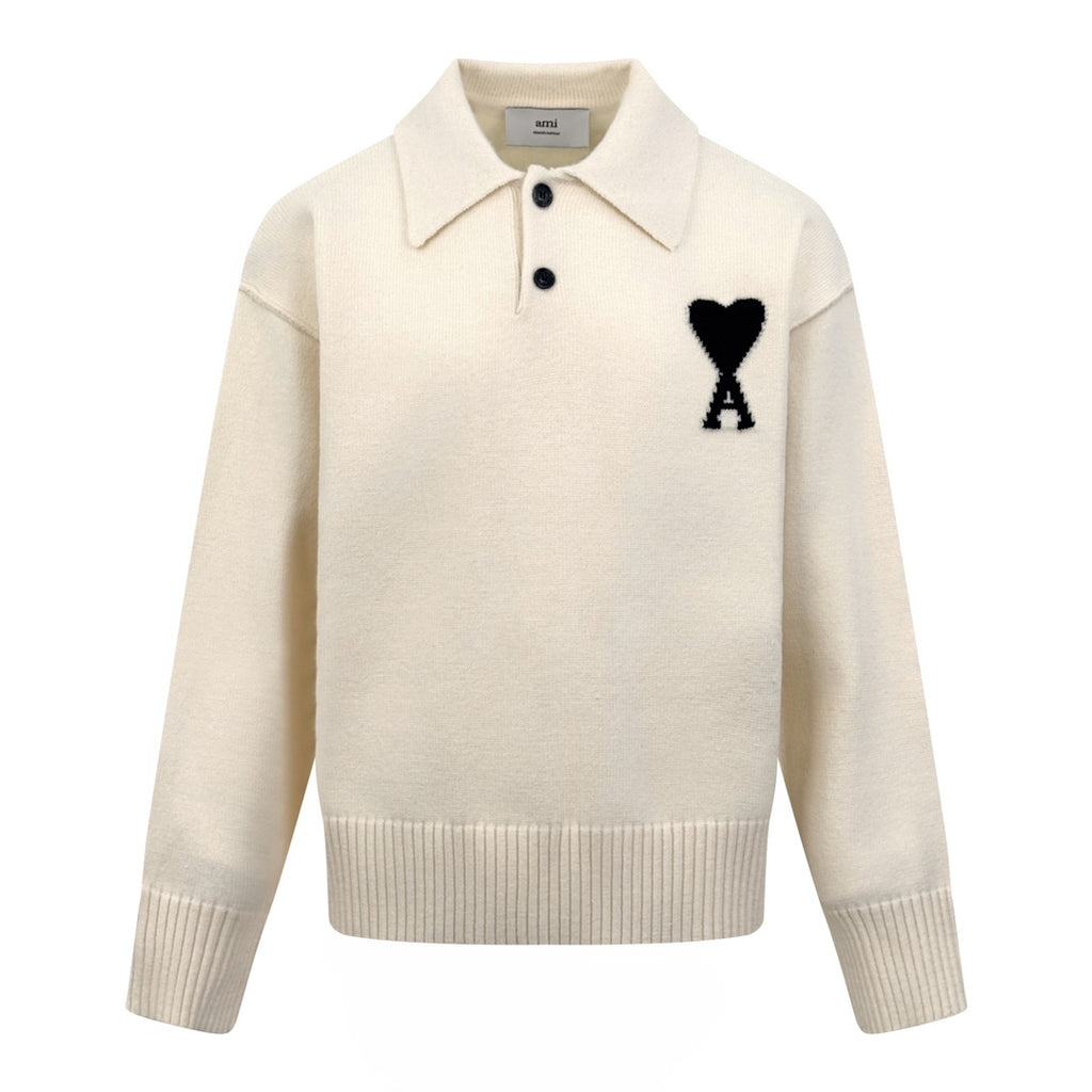 2026 New Model GS Heart Patterned Knitted Polo Shirt (25366-B25)