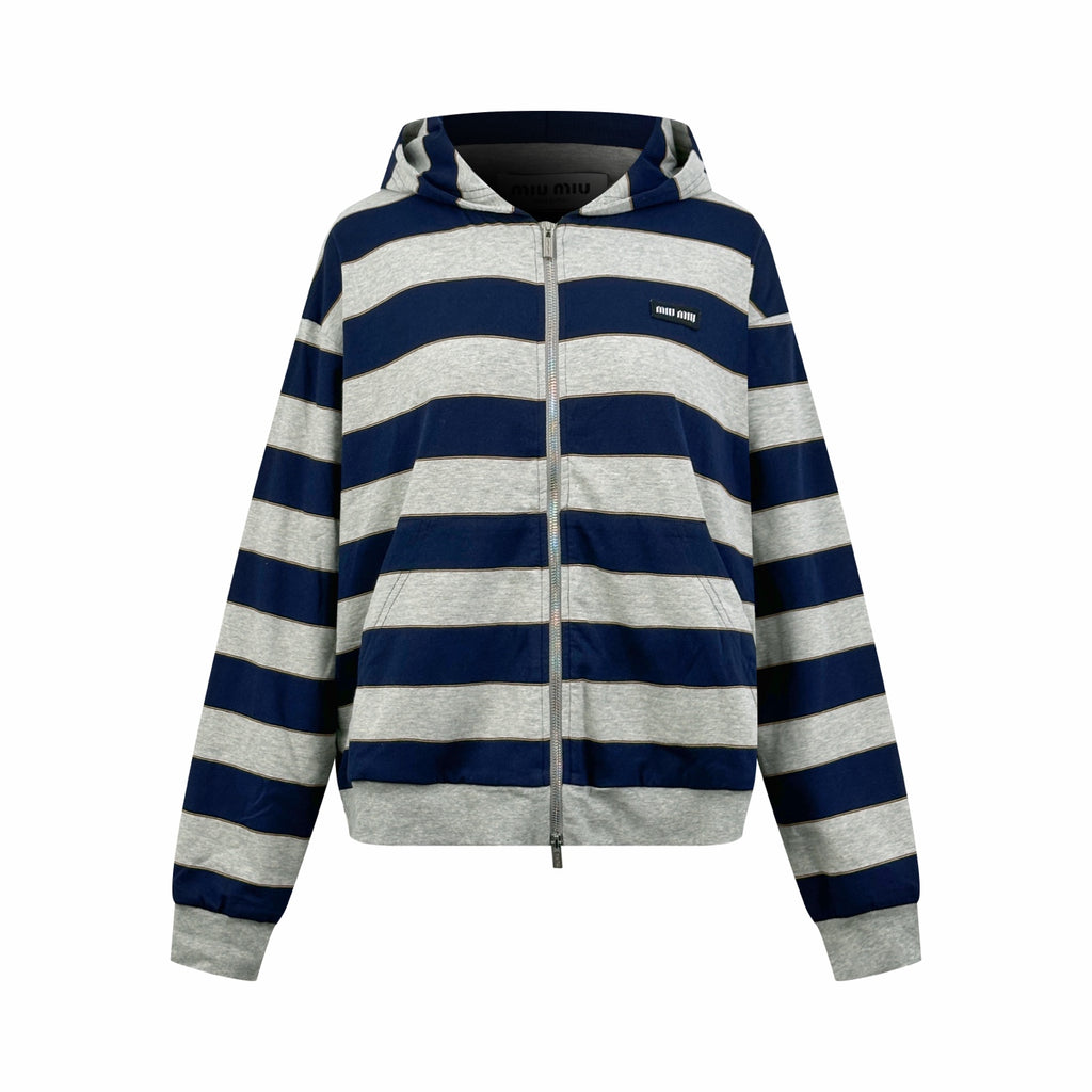 2026 Women's GS Logo Striped Hooded Coat (DD155)