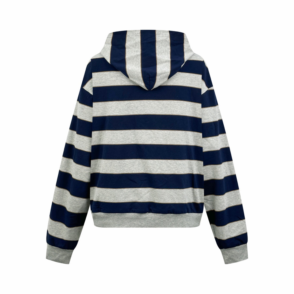 2026 Women's GS Logo Striped Hooded Coat (DD155)