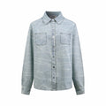 2026 Women's GS Logo Washed Denim Pearl Shirt (FF805)