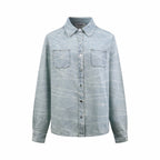 2026 Women's GS Logo Washed Denim Pearl Shirt (FF805)