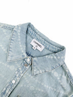 2026 Women's GS Logo Washed Denim Pearl Shirt (FF805)