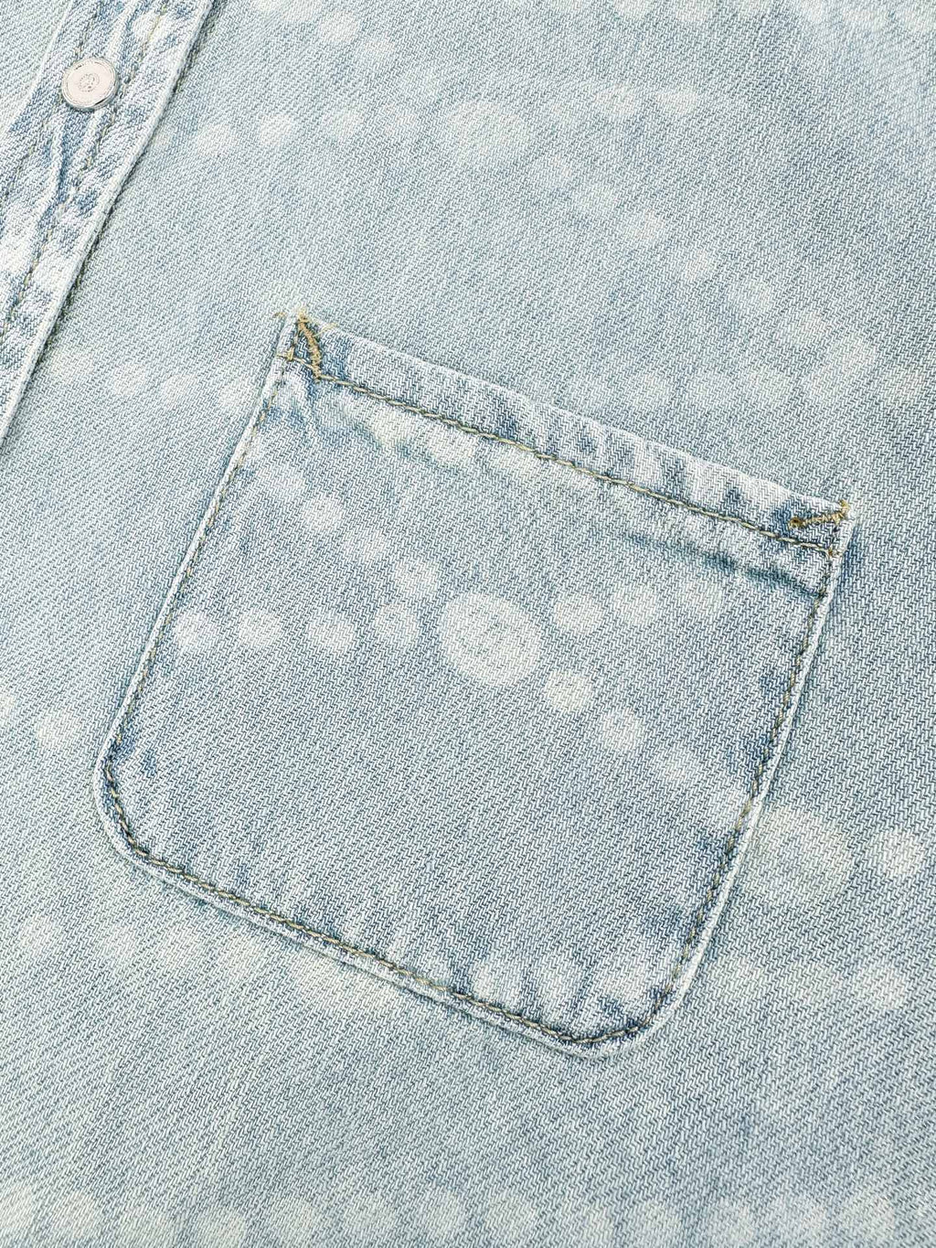 2026 Women's GS Logo Washed Denim Pearl Shirt (FF805)