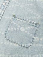 2026 Women's GS Logo Washed Denim Pearl Shirt (FF805)