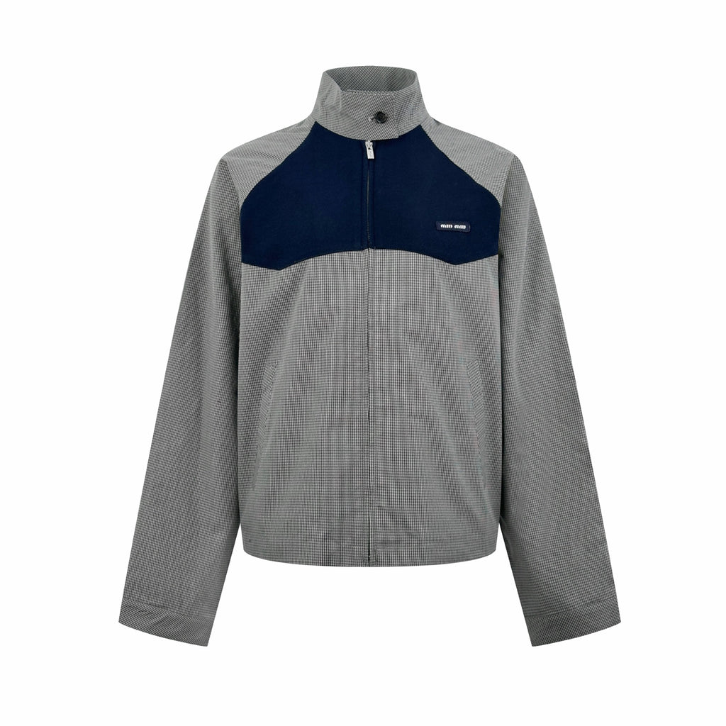 2026 Women's GS Logo Check Pattern Zip-Up Coat (FF797)