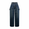 2026 Women's GS Leather Asymmetric Jeans (DD178)