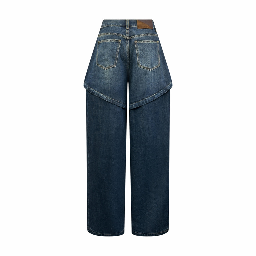 2026 Women's GS Leather Asymmetric Jeans (DD178)