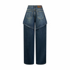 2026 Women's GS Leather Asymmetric Jeans (DD178)