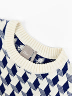 2026 New Style GS Embroidered Peacock Pattern Plaid Knitted Sweater (AA640-B40)