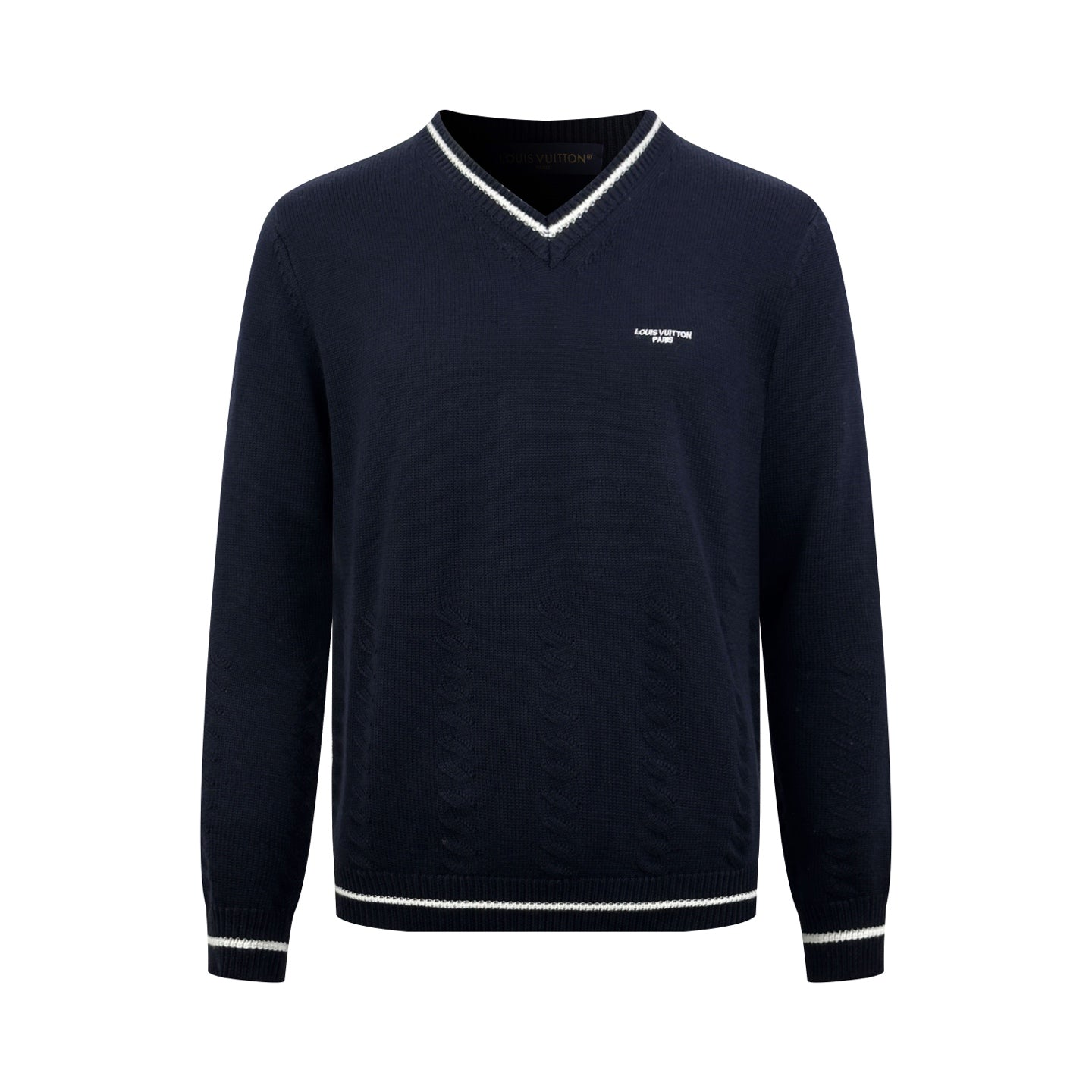 2026 New Model GS Embroidered Twisted Knit V-Neck Sweater (AA675-B25)