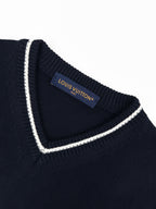 2026 New Model GS Embroidered Twisted Knit V-Neck Sweater (AA675-B25)