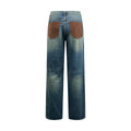 2026 New Model GS Leather Detail Pockets Denim Jeans (BB4018-B80)