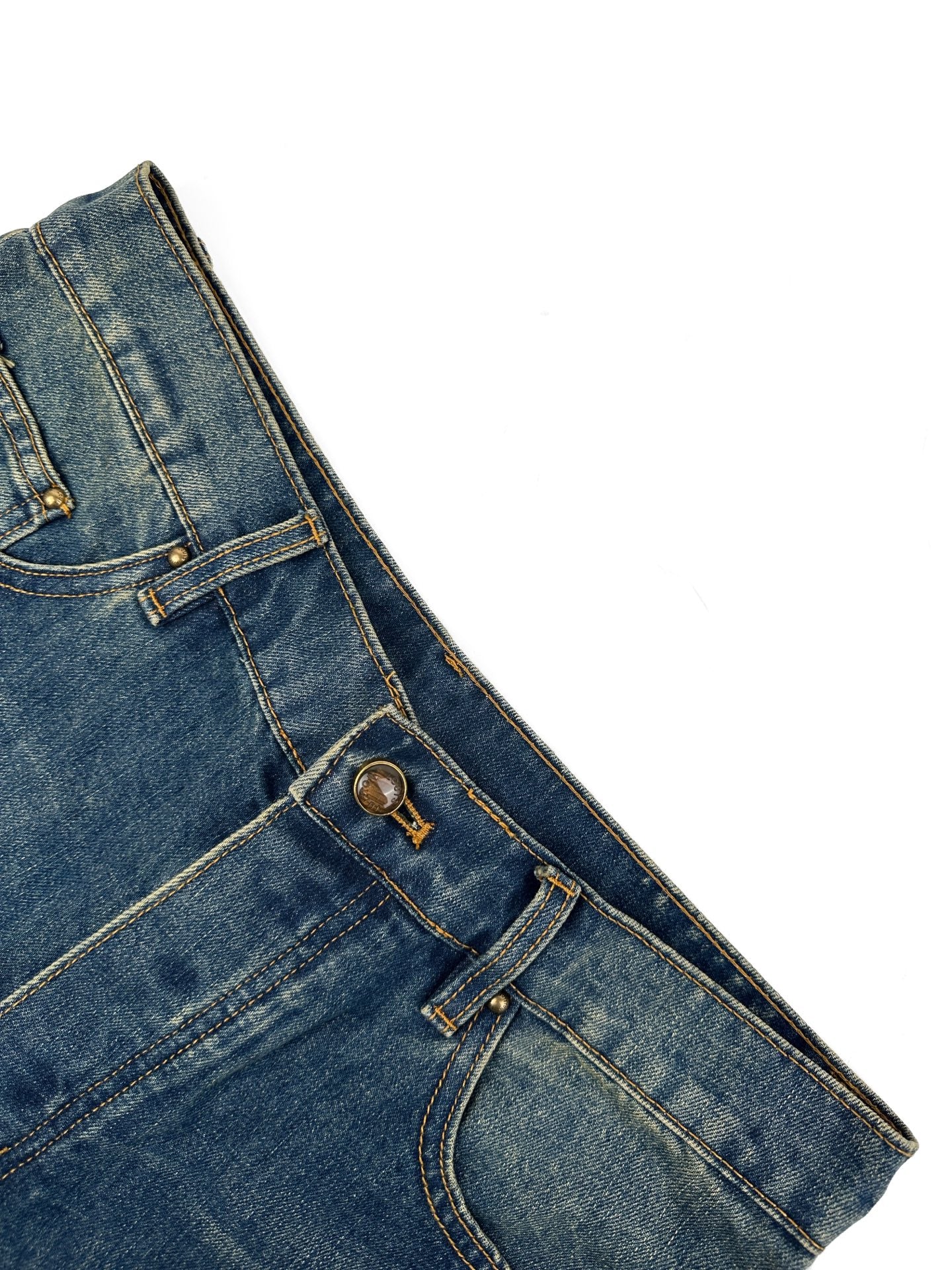 2026 New Model GS Leather Detail Pockets Denim Jeans (BB4018-B80)