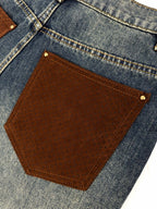 2026 New Model GS Leather Detail Pockets Denim Jeans (BB4018-B80)