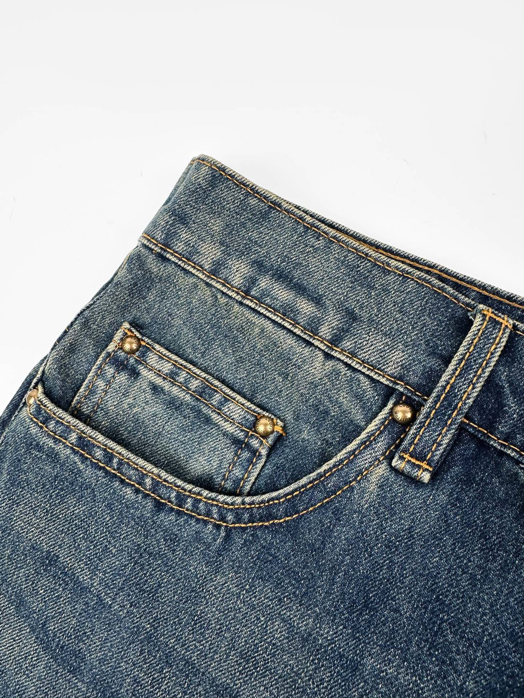 2026 New Model GS Leather Detail Pockets Denim Jeans (BB4018-B80)