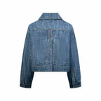 2026 Women's GS Leather Patch Denim Jacket (EE436)