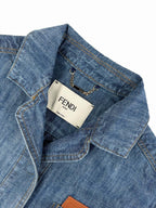 2026 Women's GS Leather Patch Denim Jacket (EE436)