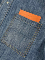 2026 Women's GS Leather Patch Denim Jacket (EE436)