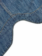 2026 Women's GS Leather Patch Denim Jacket (EE436)
