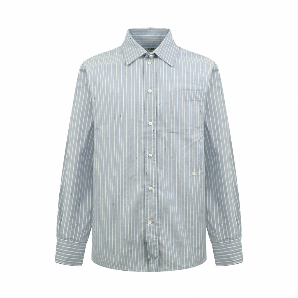 2026 Women's GS Double C Embroidered Striped Shirt (FF804)